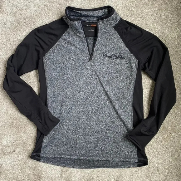 Camp David Chateau Ste. Michelle Winery Quarter Zip Black Gray Fleece Size L - Picture 1 of 9